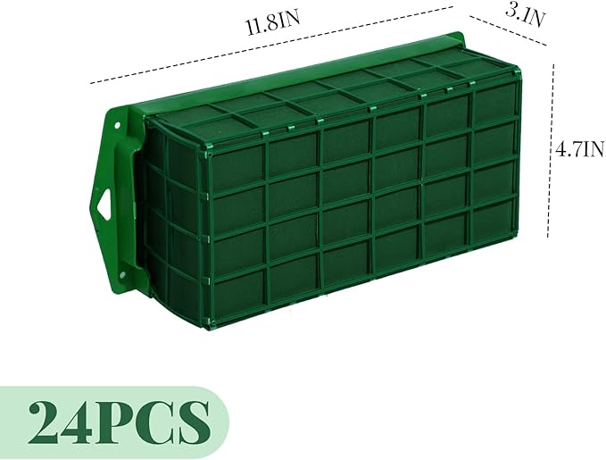 Boao 8 Pieces Floral Foam Cage Holder with Floral Foam for Fresh Flowers Cage Bowl for Table Centerpiece Flower Arrangement, Rectangle, 11.8 x 4.7 x 3.1 Inch