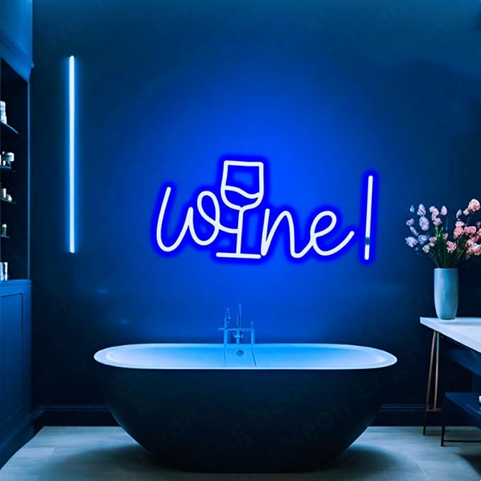Acrylic Wine Neon Sign for Wall or Window Background Decor,LED Dimmable Bar Neon Decorative Cocktails Light Handmade Art Lamp for Home Pub Wedding Party Bar Studio,5V USB Powered