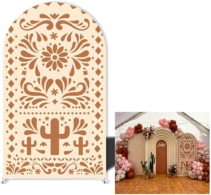 Mexico Theme Arch Stand Covers Fiesta Wedding Party Elastic Fabric Background Birthday Baptismx Baby Shower Decor Props (75x180cm(W30''H72''),G-3741)