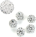 100pcs Adabele Grade A Suncatcher Crystal Rhinestone Pave Loose Beads 12mm Clear White Polymer Clay Disco Ball Spacers Compatible with Shamballa All Craft Jewelry Making DB12-1