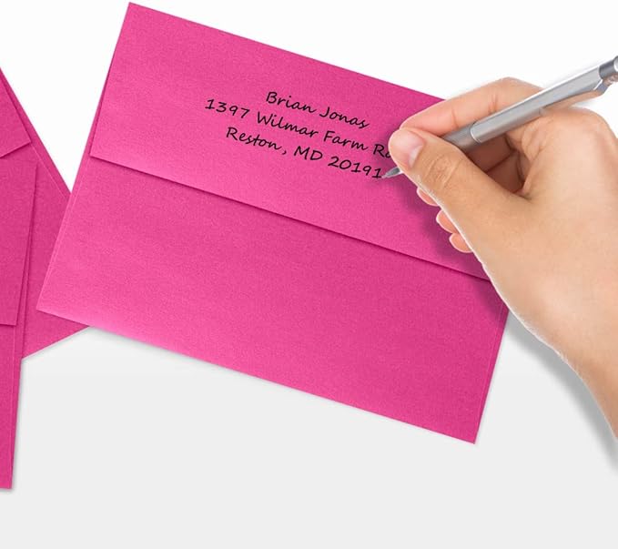 LUXPaper A7 Invitation Envelopes | Peel & Press | 5 1/4" x 7 1/4" | Azalea Metallic | 80lb. Text | 250 Qty