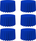 BRILLMAX 6 Pack Royal Blue Round Tablecloths 108 Inch - Circle Bulk Linen Polyester Fabric Washable Table Cloth Cover for Wedding Reception Banquet Birthday Party Buffet Restaurant