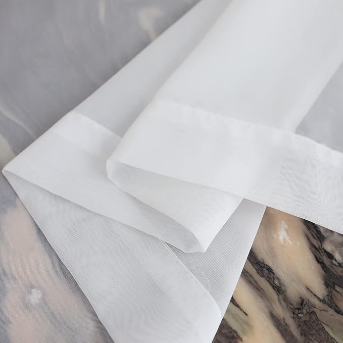 Window Ivory Sheer Curtains 60 Inches Width 145 Inches Long 2 Panels Sheer Curtain Clear Curtains Basic Rod Pocket Panel for Home Living Room Bedroom Kids Room Yard Patio Parlor Sliding