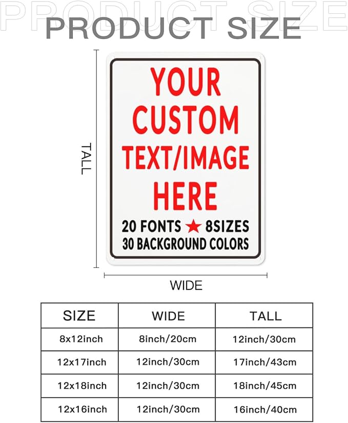 Custom Sign Personalized Custom Metal Sign, Customize For Office, Business, Workplace, Office, Home, Delivery Signs 12x18