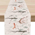 Rustic Woodland Table Runner, Farmhouse Forest Animals Country Lodge Wild Hunt Deer Fox Table Center Decor for Home Kitchen Dining Patio Holiday Party Indoor Outdoor Table Decorations, 13"x36" Inch