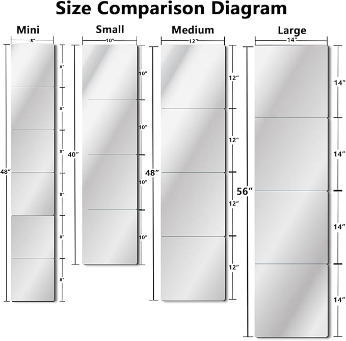 Unbreakable Acylic Small Mirror Tiles for Kids, (6-Pcs 8x8 Inch) Plastic Mirrors for Wall, Stick on Mirrors for Small Decorative Mirror, Shatterproof Peel and Stick on Miroir Tiles for Wall Decor