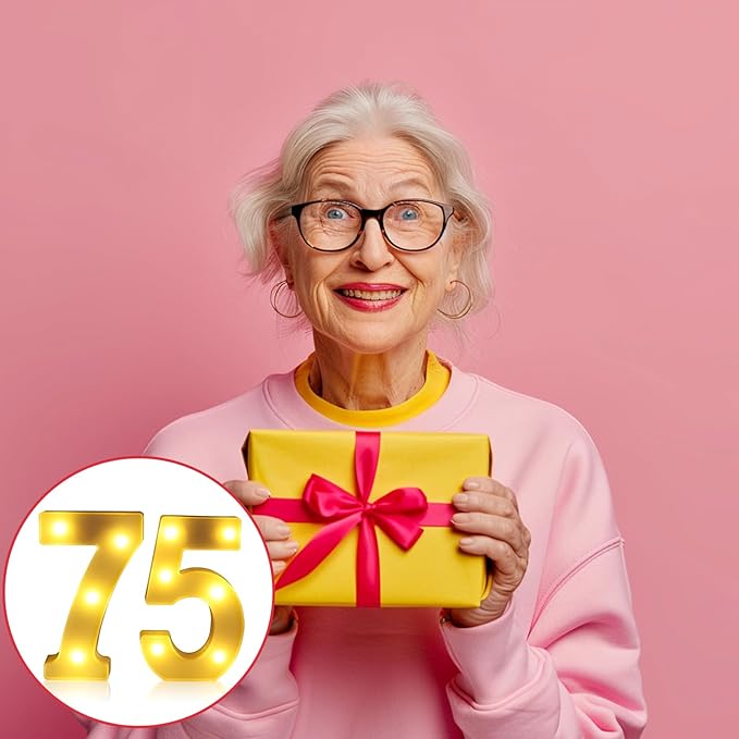 75th Birthday Decorations for Women Men,75 Birthday Decorations for Centerpieces Table,75 Light Up Numbers Sign Led for Party Backdrop Wall Decor for Wedding Anniversary Home