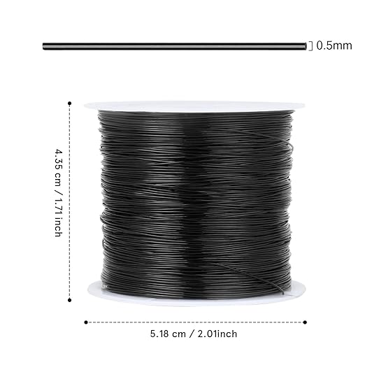 262FT Jewelry Wire 24 Gauge Tarnish-Resistant Copper Beading Wires Roll Bulk for DIY Crafts Jewelry Making, Black Wire