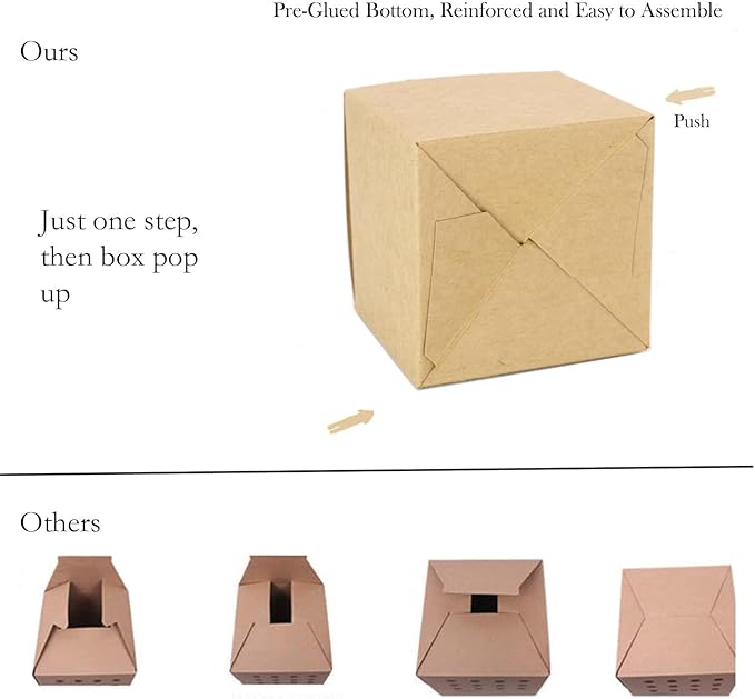 25 Pcs Brown Paper Gift Boxes, Small Candy Treat Boxes Bulk, 3x3x3 inch Gift Box with Lids for Party Favors, Birthday Gifts, Wedding Gifts