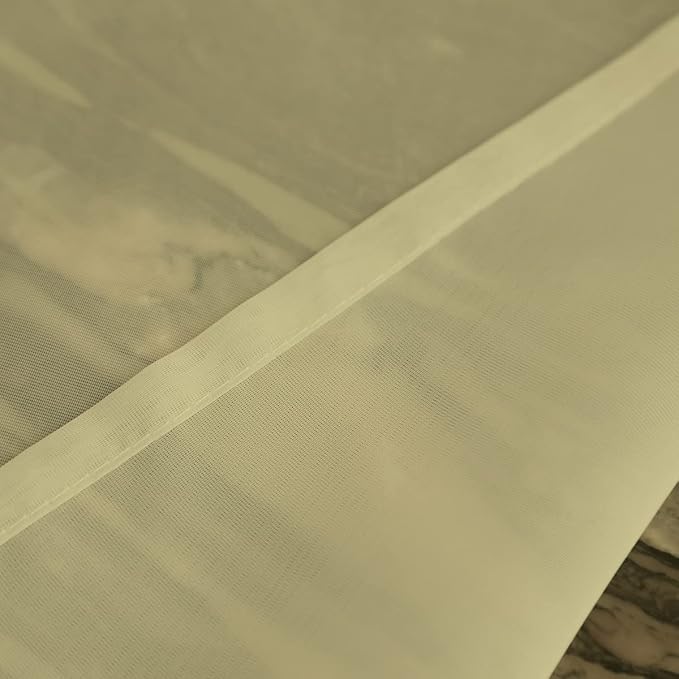 Window Light Yellow Sheer Curtains 130 Inches Long 2 Panels Sheer Curtain Basic Rod Pocket Panel for Bedroom Children Living Room Yard Kitchen (Light Yellow, 52" W x 130" L | 2 pcs)
