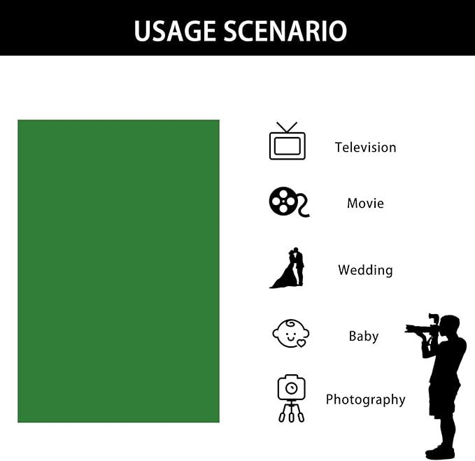 ISSUNTEX 5X7 ft Background Muslin Backdrop, Photo Studio, Collapsible High Density Screen for Video Photography and Television-Blue/Green