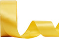 LaRibbons 1 1/2 Inch 25 Yard Double Faced Satin Ribbon,Yellow Gold Satin Craft Fabric Ribbon for Gift Wrapping Floral Bouquets Wedding Party Decoration