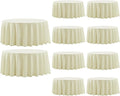 Round Tablecloth 120 Inch Tablecloth 10 Pack Ivory Table Cloths Washable Decorative Polyester TableClothes Cover for Dining Table Banquets Buffet Parties and Wedding