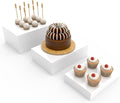 Buffet Risers, Food Risers for Buffet Table, Display Stand Shelf for Catering Dessert Collectibles Jewelry Figures Show, White Acrylic Cube Display Nesting Risers with Hollow Bottoms, Cuboid,