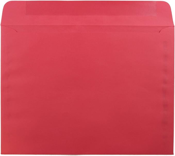JAM PAPER 9 x 12 Booklet Colored Recycled Envelopes - Red Recycled - 25/Pack