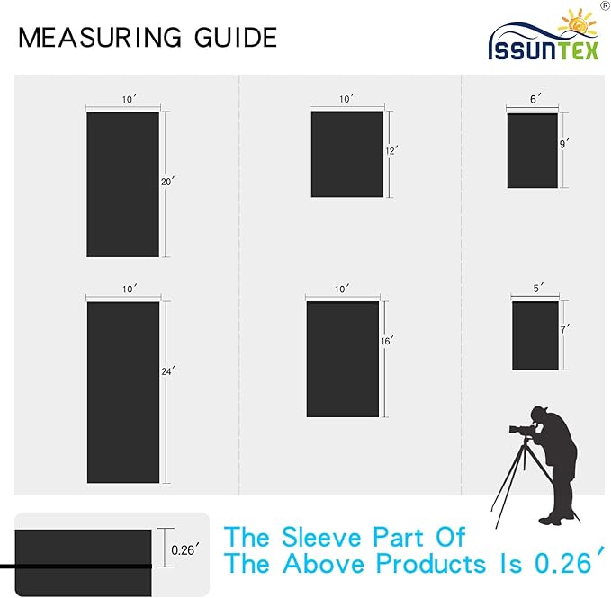 ISSUNTEX 10X24 ft Background Muslin Backdrop, Photo Studio, Collapsible High Density Screen for Video Photography and Television-Black