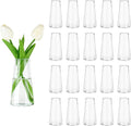 Glass Bud Vases for Centerpieces, Small Flower Vase in Bulk Set of 20, Modern Clear Mini VaseS for Rose Tulip, Wedding Party Dining Table Decor