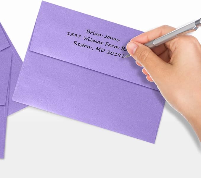 LUXPaper A7 Invitation Envelopes | Peel & Press | 5 1/4" x 7 1/4" | Amethyst Metallic | 80lb. Text | 50 Qty