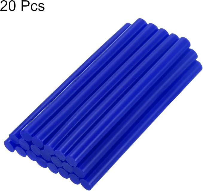 uxcell 20pcs Hot Glue Sticks for Glue Gun 7mm/0.27-inch x 8-inch Mini Hot Melt Adhesive Glue Stick Bright Blue