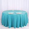 Efavormart Round Tablecloth, 120 Inch Stain & Wrinkle Resistant Washable Table Cloth, Decorative Polyester Fabric Table Cover for Banquet, Wedding, Dining - Turquoise