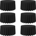 BRILLMAX 6 Pack Black Round Tablecloths 120 Inch - Circle Bulk Linen Polyester Fabric Washable Table Cloth Cover for Wedding Reception Banquet Birthday Party Buffet Restaurant