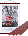 Magnetic Poster Hanger, 18x24 18x12 18x24 Poster Frame Wood Wooden Magnet Print Posters Dowel Scroll Hanger Hangers Hanging Kit for Walls Map Canvas Artwork (Mahogany, 18")