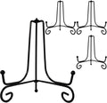 4PCS Premium Black Iron Plate Stands for Display 6 Inch, Decorative Solid Metal Plate Holders for Displaying, Mini Easel, Frame, Book, Card, Plaque, Bowl, Picture Stands for Display