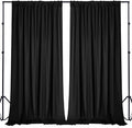 Sugargirl 10x10FT Black Backdrop Curtains Polyester Photo Backdrop Drapes Curtains 2 Panels with Rod Pockets for Party Birthday Wedding Photography Home Decoration