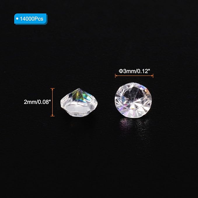 PATIKIL 14000Pcs Wedding Table Scatter Confetti Crystals 3mm Acrylic Diamonds Vase Fillers Gems for Table Centerpiece Decorations Bridal Shower Party, Clear AB