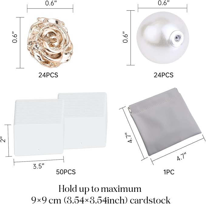 UNIQOOO 24Pcs Decorative Rose Floral Place Card Holders Bulk, Luxury Gold Metal Name Card Stands Set, for Wedding Table Setting, Business Card, Name Tag, Party Food Labels