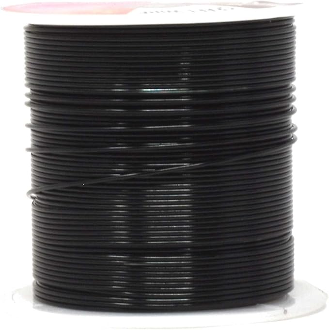 Mandala Crafts 20 Gauge Anodized Aluminum Craft Wire for Jewelry Making - 450 FT Colored Flexible Silver Black Wire - Bendable for Bonsai Armature Crafting Sculpting