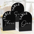 Black Arch Wedding Table Numbers 1-20 with Stands, 5x7 Inch Acrylic Arch Sign with Holder for Wedding Reception Table Centerpiece Decoration