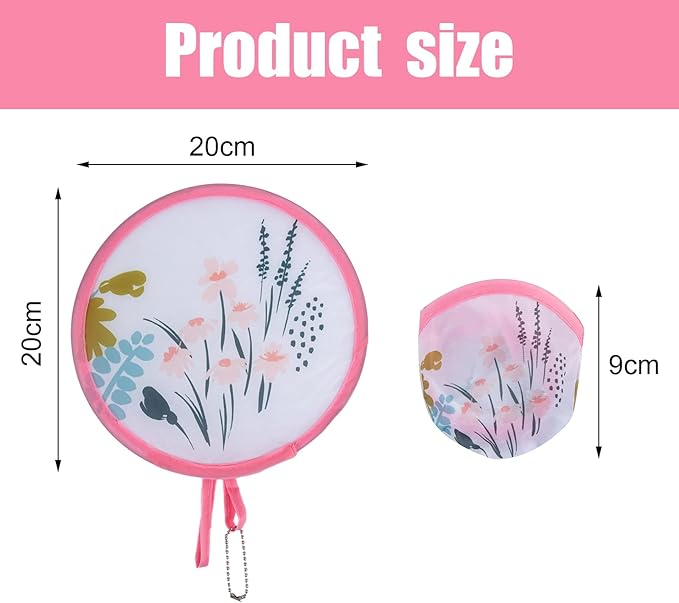 4 Styles Flower Round Foldable Hand Fan Japanese Foldable Fan Style Handheld Foldable Compact Cooling Fans,Round Folding Fan for Outdoor Games,Xmas Decoration,Festival,Party Favors,Travel,Events