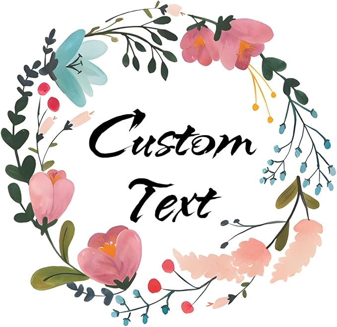 Custom Stickers for Weddings, Birthdays & Businesses - Personalized Labels with Your Logo - Waterproof, Fade and Heat Resistant - Pack of 100-1000 (Wreath M, 2 Inch)