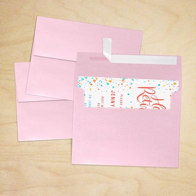LUXPaper A7 Invitation Envelopes | Peel & Press | 5 1/4" x 7 1/4" | Rose Quartz Metallic | 80lb. Text | 1,000 Qty