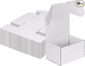 MEBRUDY 7x5x4 Inch Shipping Boxes Pack of 50, White Small Corrugated Cardboard Box for Mailing Packing Literature Mailer