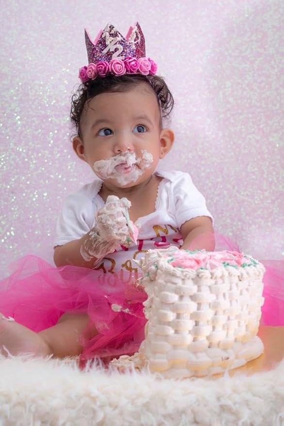 ShinyBeauty Photo Booth Backdrop - Iridescent White Sequin 8FTX10FT Sparkle Backdrop for Baby Shower & Birthday