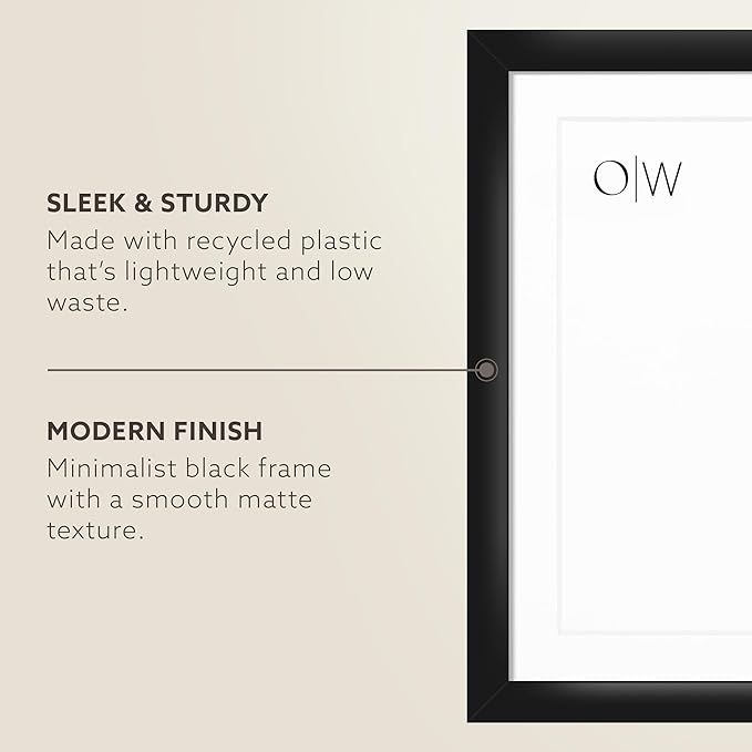 Opposite Wall - 24x36 in - Black Picture Frame - Lightweight, Versatile & Shatterproof - Large Wall Hanging Photo or Poster Frame - Wall Decor for Office, Gallery & Home