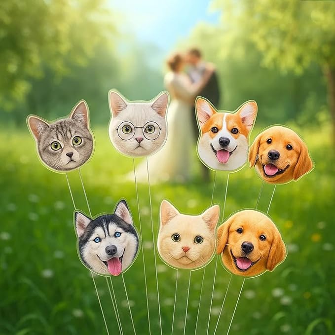 Personalized 50 pcs Double-Sided Wedding Pet Stir Sticks, Custom Dog/Cat/Face/Logo Drink Stirrers, Wedding Drink Stirrers, Decor For Weddings, Birthday, Retirement, Bachelorette Parties