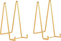 Large Plate Holder Display Stand - 12 inch Super Tall Big Plate Stands for Heavy Duty Display - Metal Picture Frame Stand - Tabletop Easel Stand for Decorative Platter | Plaque | Book - 2 Pack - Gold