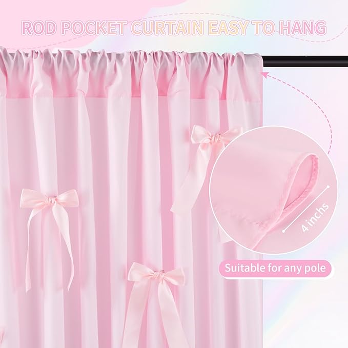 Pink Backdrop Curtain 2Panels : 11.6×8ft Wedding Backdrop Wrinkle Free Polyester Background - Bridal Shower Outdoor Decorations