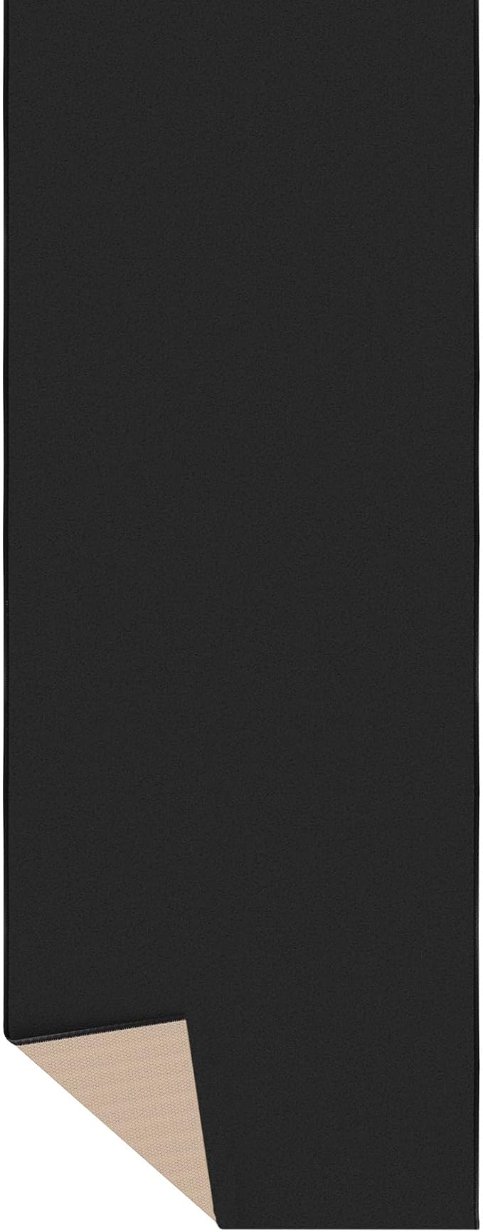 Ottomanson 2x20 Non Slip Extra Long Hallway Runner Rug with Rubber Backing - Solid Modern Kitchen Rug for Bedroom or Living Room, Black, 2' x 20'
