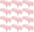 12 Pack 60 x 102 Inch Rectangle Tablecloth Pink Polyester Tablecloth for 6 Feet Rectangle Tables,Washable Fabric Table Cloth for Wedding Dining Table Buffet Parties Camping