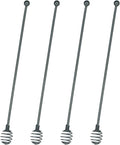 Coffee Stir Sticks,BURLIHOME Specialty Spoons Stainless Steel Spherical Mixing Spoon Solid/Hollow Swizzle Sticks For Drink/Cocktail/coffee,Home Bar Party Supply,Black-4 Pieces.