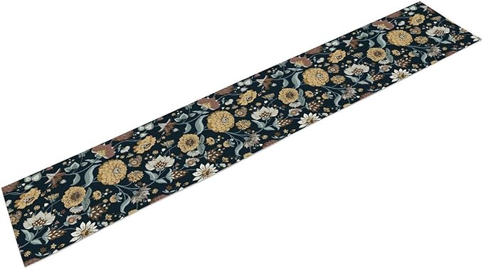 Boho Floral Table Runner Bohemian Floral Vintage Home Kitchen Dining Table Decoration 13x36 Inch 1PCS