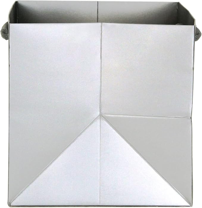 Silver Gray Square Gift Bags 4 in Paper Gift Box Small Square Bottom Kraft Paper Bag with Handles for Wedding Baby Shower Birthday Party (Silver Grey, 4 x 4 x 4 in, 10 CT)