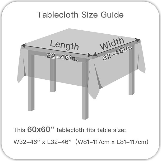 maxmill Square Linen Textured Tablecloth Waterproof Spillproof Wrinkle Free Soft Slubby Textured Table Cloth for Dinner and Party Washable Wipeable Fabric Table Cover Decoration, 60 x 60 Inch, Beige