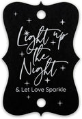 Summer-Ray 50pcs Light up The Night & Let Love Sparkle Wedding Sparkler Tags (Matt Black)