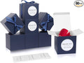 COTOPHER Small Gift Boxes 60 Pack 4x4x4 inches Navy Gift Boxes with Lids for Gifts, Crafting, Wedding Party Favor, Cupcake Boxes, Candy, Bridesmaids Proposal Box with Ribbons and Stickers (Navy, 60