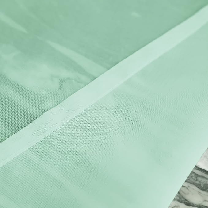 Window Light Green Sheer Curtains 72 Inches Long 2 Panels Sheer Curtain Basic Rod Pocket Panel for Bedroom Children Living Room Yard Kitchen (Light Green, 52" W x 72" L | 2 pcs)